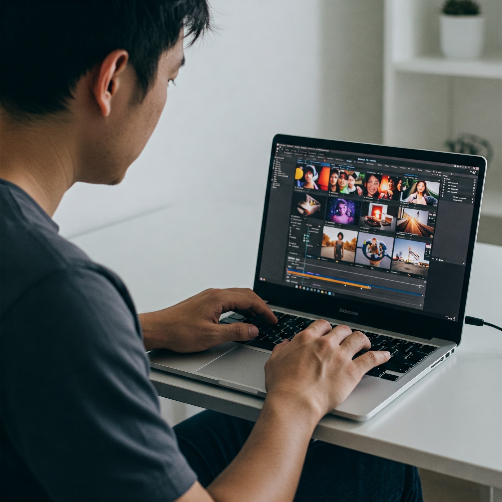 photo of Engaging with Visual Storytelling on a Laptop